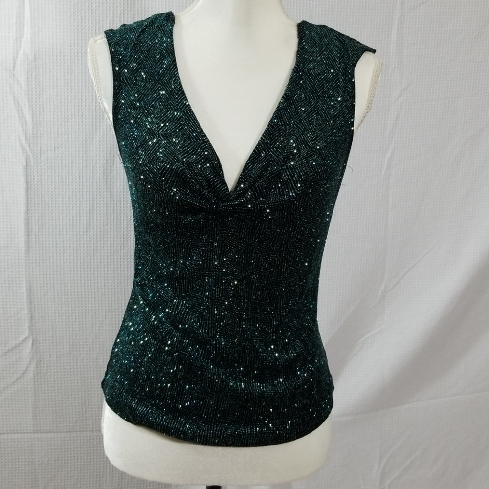Green sparkly top size medium